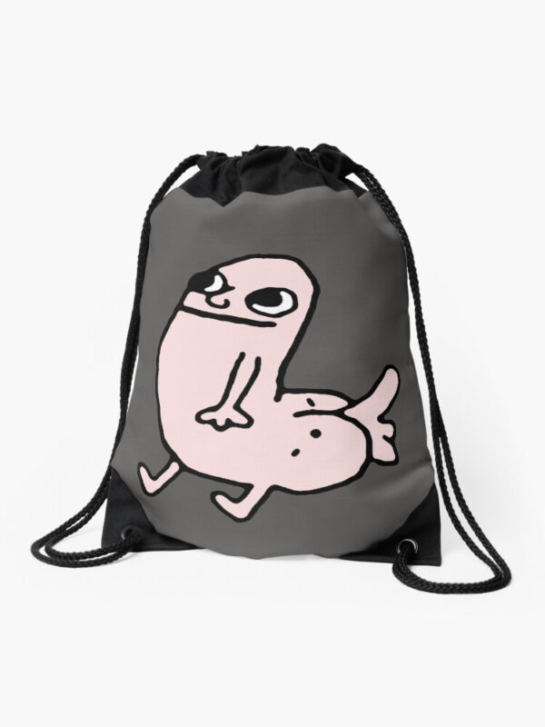 Pink DickButt Meme Drawstring Bag