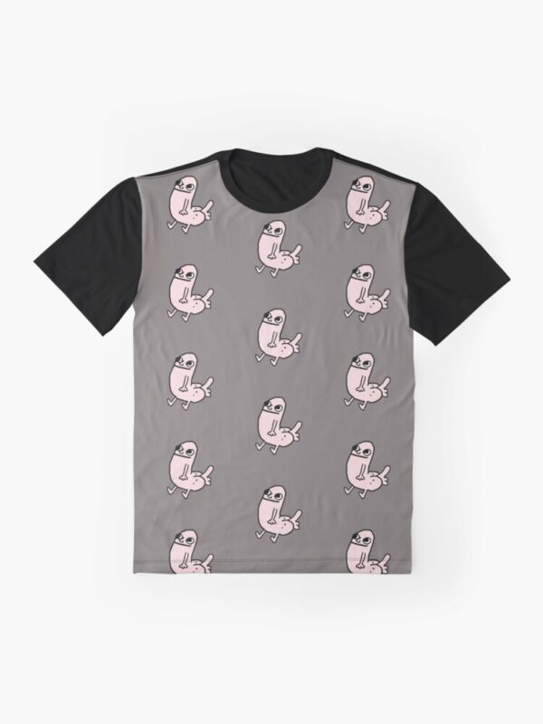Pink DickButt Meme Graphic T-Shirt - Image 3