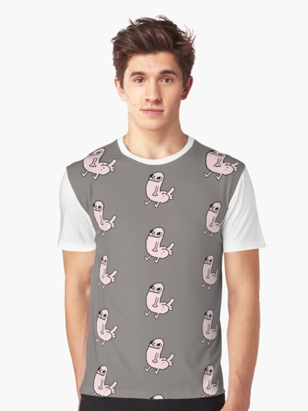 Pink DickButt Meme Graphic T-Shirt - Image 5