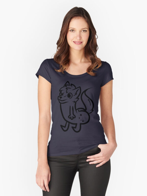 furry butt meme Fitted Scoop T-Shirt - Image 7