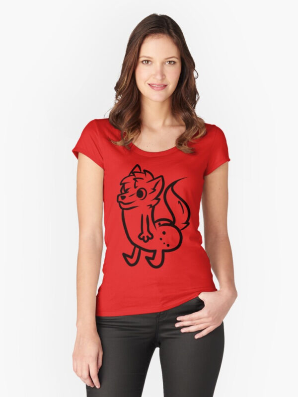 furry butt meme Fitted Scoop T-Shirt - Image 13
