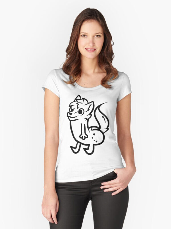 furry butt meme Fitted Scoop T-Shirt - Image 4
