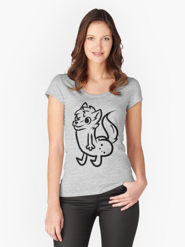 furry butt meme Fitted Scoop T-Shirt - Image 10