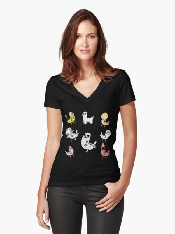 Dickbutt Meme Collection Fitted V-Neck T-Shirt - Image 4