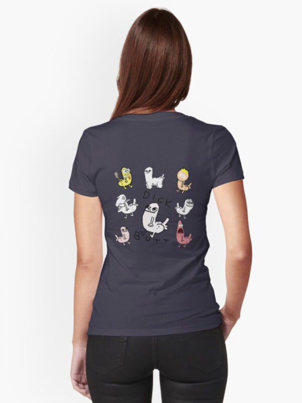 Dickbutt Meme Collection Fitted V-Neck T-Shirt - Image 9