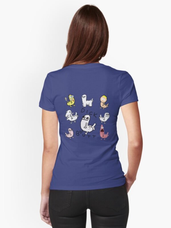 Dickbutt Meme Collection Fitted V-Neck T-Shirt - Image 15