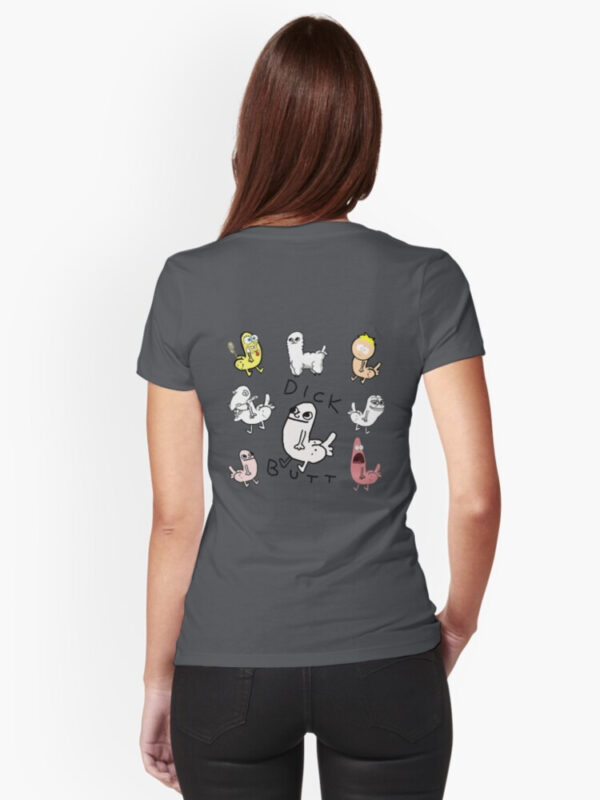 Dickbutt Meme Collection Fitted V-Neck T-Shirt - Image 21