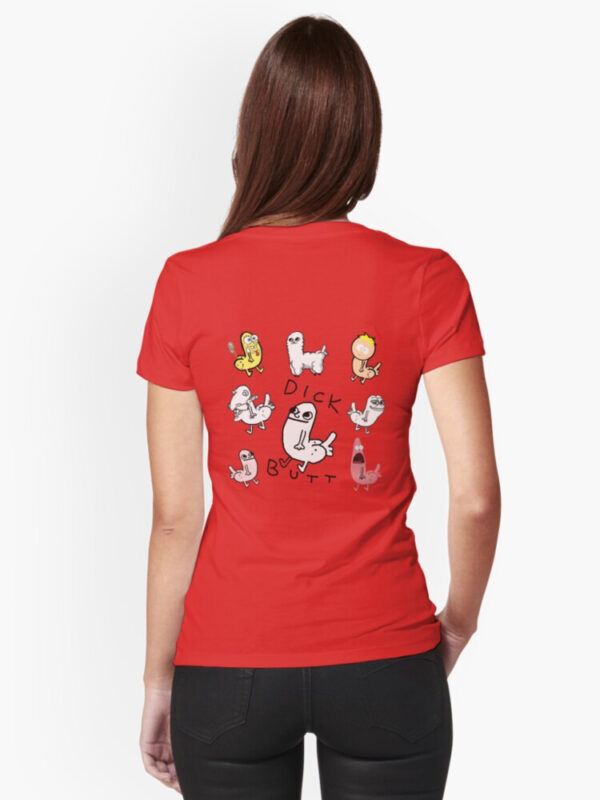 Dickbutt Meme Collection Fitted V-Neck T-Shirt - Image 12