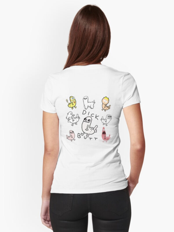 Dickbutt Meme Collection Fitted V-Neck T-Shirt - Image 3
