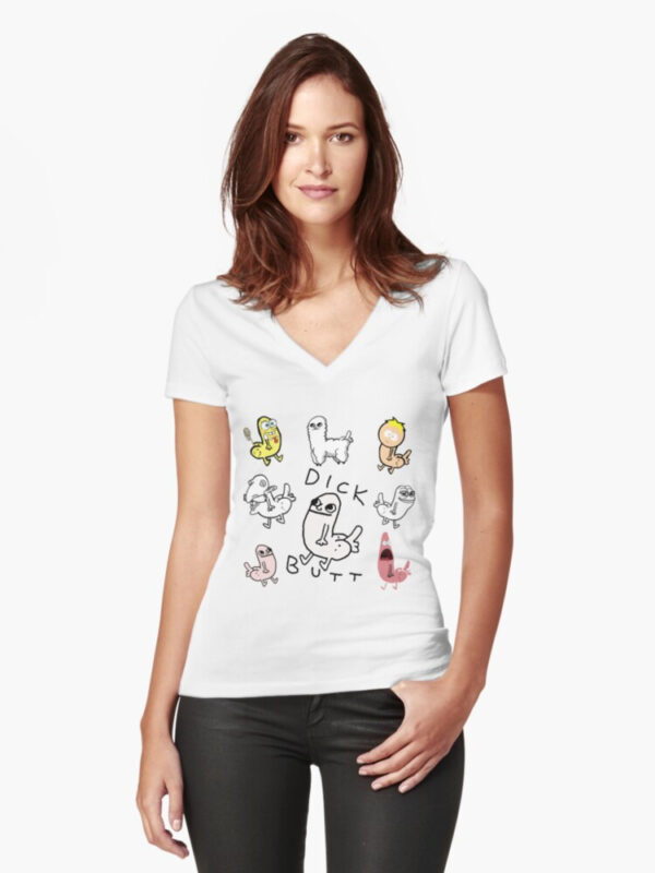 Dickbutt Meme Collection Fitted V-Neck T-Shirt