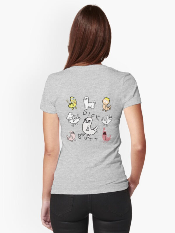 Dickbutt Meme Collection Fitted V-Neck T-Shirt - Image 18