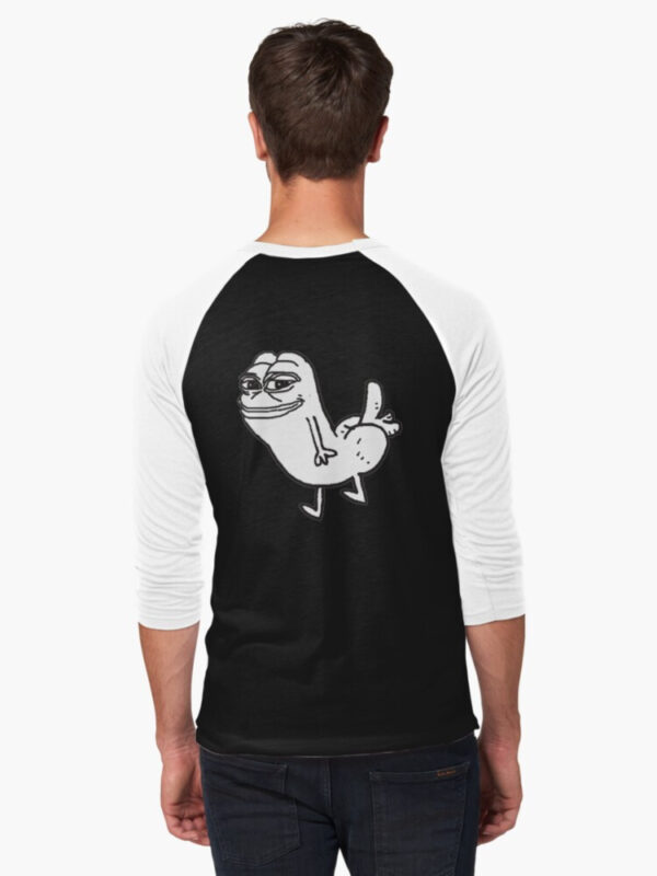 Pepe Dickbutt Baseball ¾ Sleeve T-Shirt - Image 6