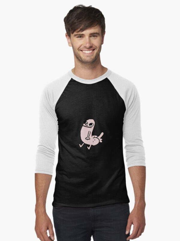 Pink DickButt Meme Baseball ¾ Sleeve T-Shirt - Image 4