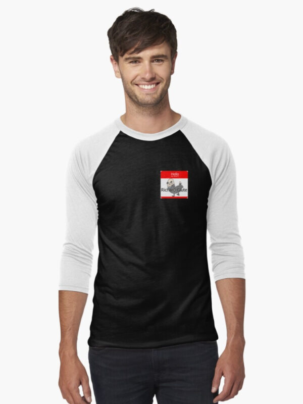Richard Glutes Baseball ¾ Sleeve T-Shirt - Image 4