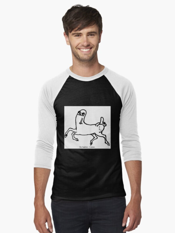 Dickbutt Centaur Baseball ¾ Sleeve T-Shirt - Image 4