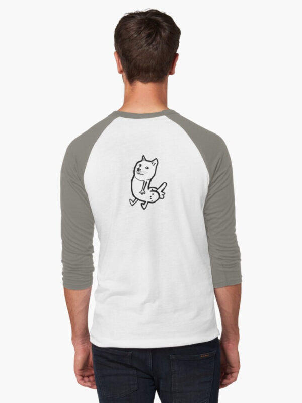Doge Dickbutt Baseball ¾ Sleeve T-Shirt - Image 14
