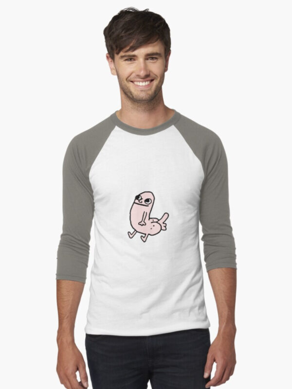 Pink DickButt Meme Baseball ¾ Sleeve T-Shirt - Image 13