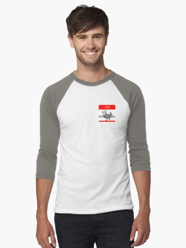 Richard Glutes Baseball ¾ Sleeve T-Shirt - Image 13