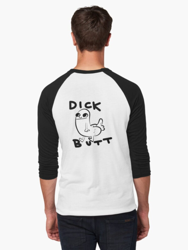 Dickbutt Baseball ¾ Sleeve T-Shirt - Image 3