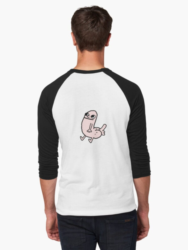 Pink DickButt Meme Baseball ¾ Sleeve T-Shirt - Image 3