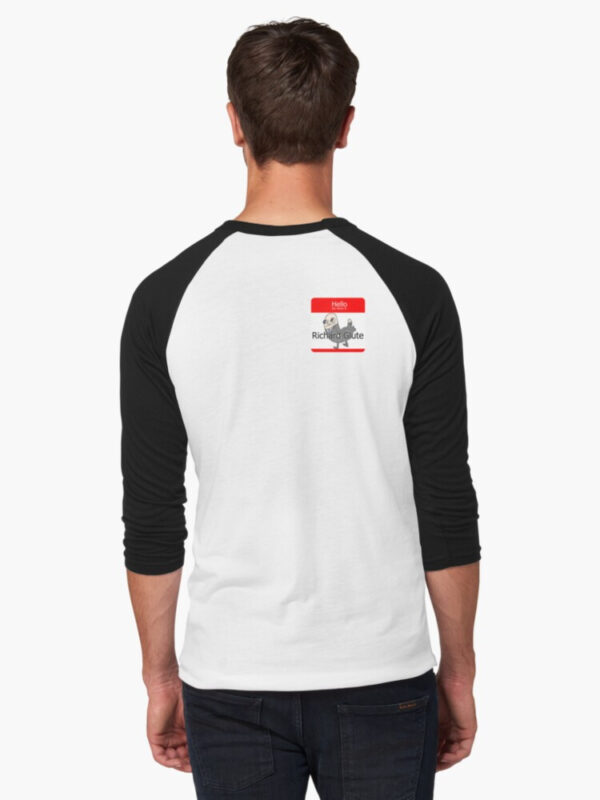 Richard Glutes Baseball ¾ Sleeve T-Shirt - Image 3