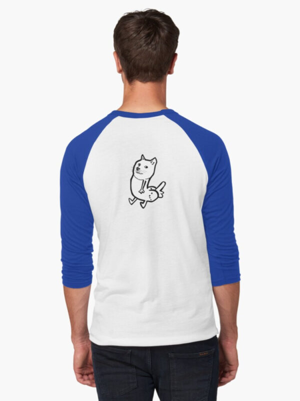 Doge Dickbutt Baseball ¾ Sleeve T-Shirt - Image 12