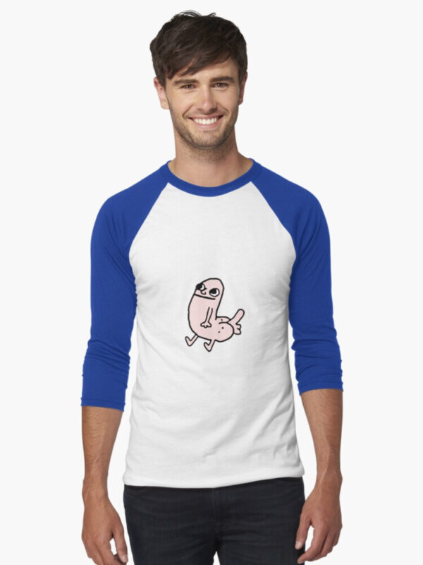 Pink DickButt Meme Baseball ¾ Sleeve T-Shirt - Image 11
