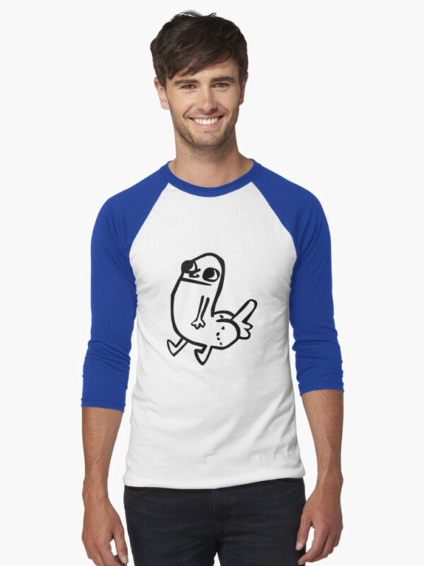 dickbutt Baseball ¾ Sleeve T-Shirt - Image 11