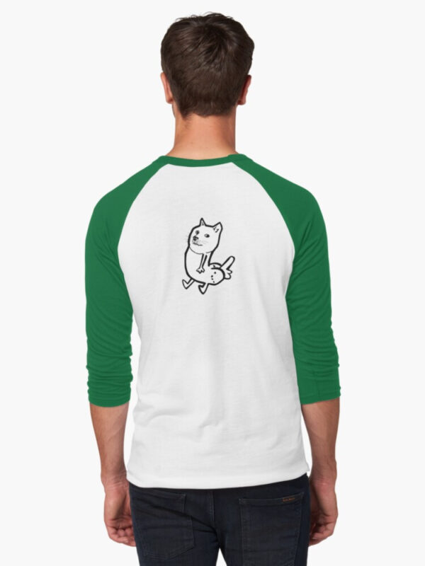 Doge Dickbutt Baseball ¾ Sleeve T-Shirt - Image 16
