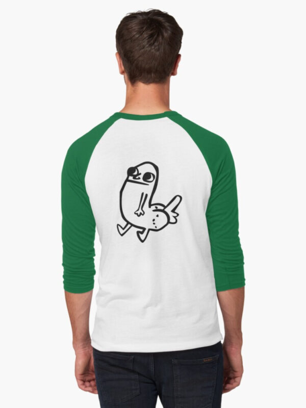 dickbutt Baseball ¾ Sleeve T-Shirt - Image 16