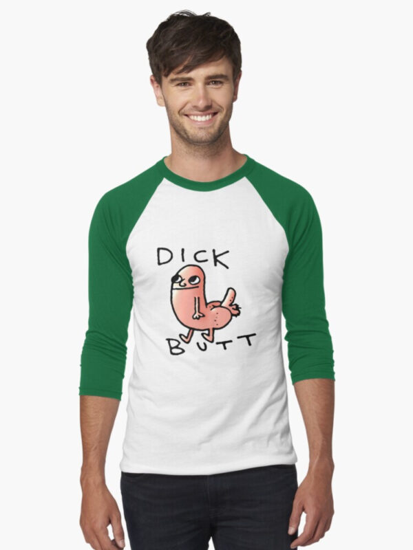 Dick butt Baseball ¾ Sleeve T-Shirt - Image 15