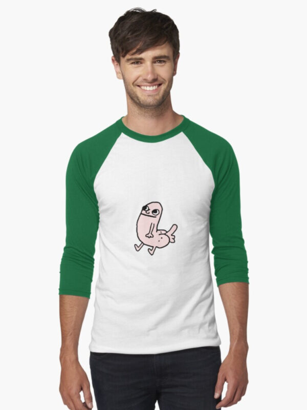 Pink DickButt Meme Baseball ¾ Sleeve T-Shirt - Image 15