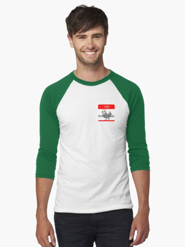 Richard Glutes Baseball ¾ Sleeve T-Shirt - Image 15