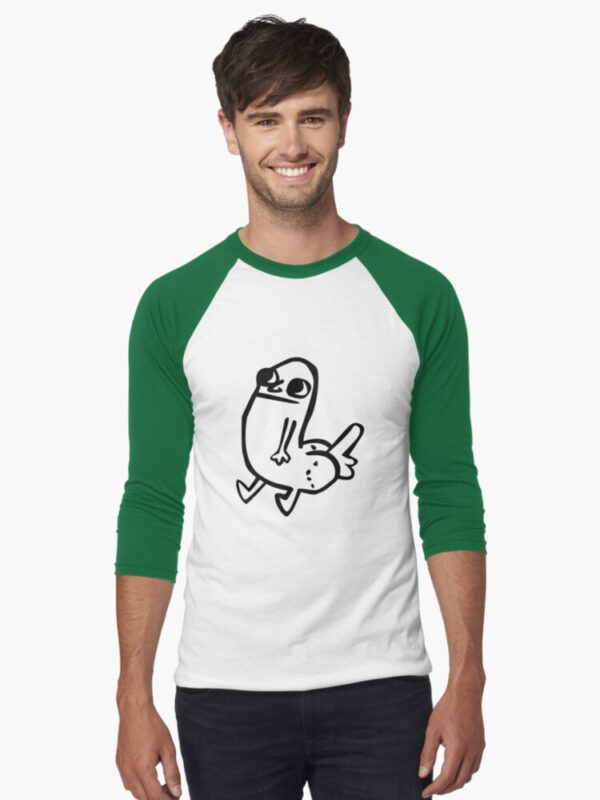 dickbutt Baseball ¾ Sleeve T-Shirt - Image 15