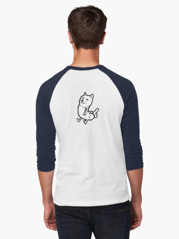 Doge Dickbutt Baseball ¾ Sleeve T-Shirt - Image 8