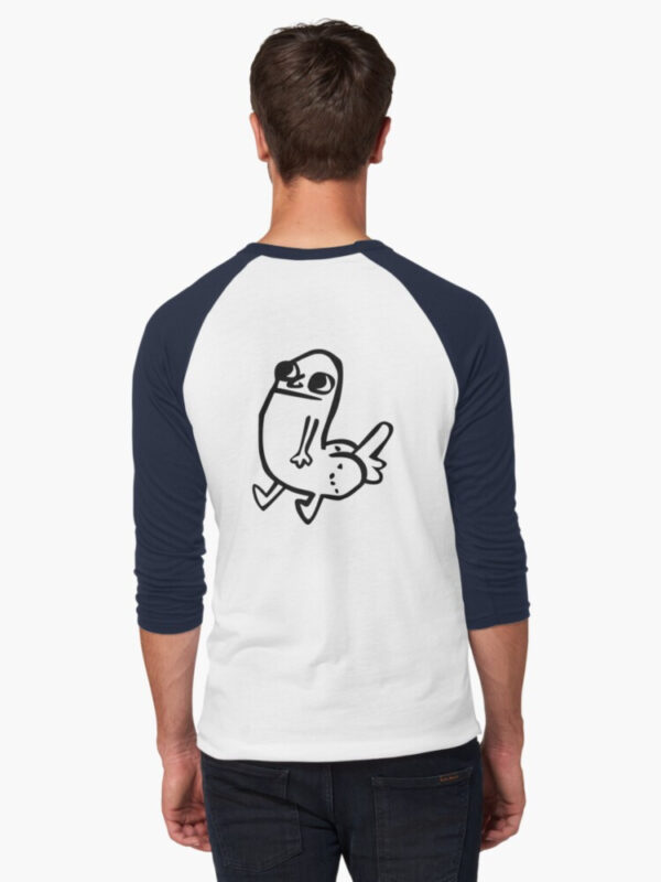 dickbutt Baseball ¾ Sleeve T-Shirt - Image 8