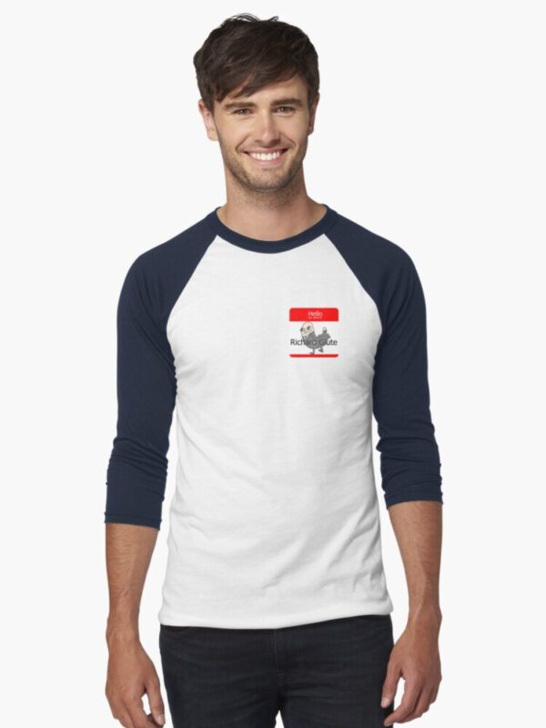 Richard Glutes Baseball ¾ Sleeve T-Shirt - Image 7