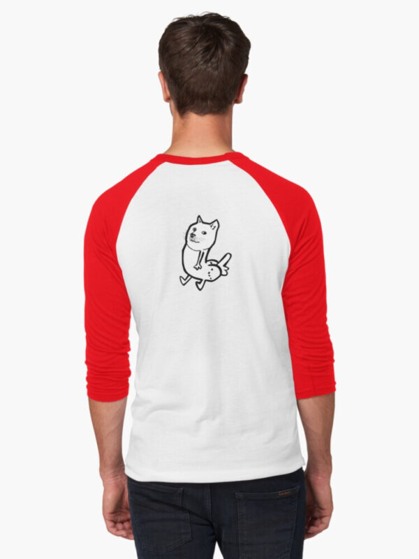 Doge Dickbutt Baseball ¾ Sleeve T-Shirt - Image 10