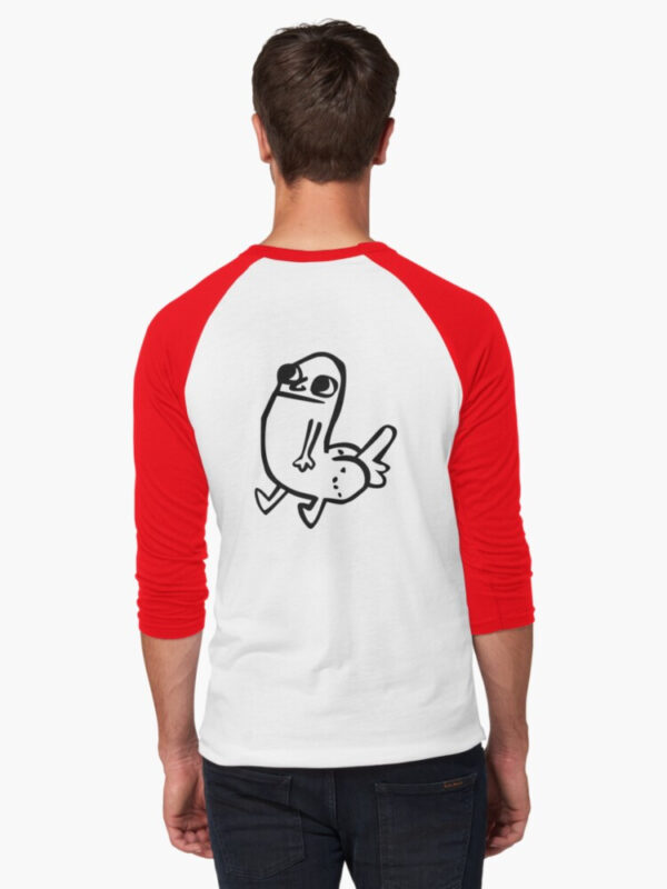 dickbutt Baseball ¾ Sleeve T-Shirt - Image 10