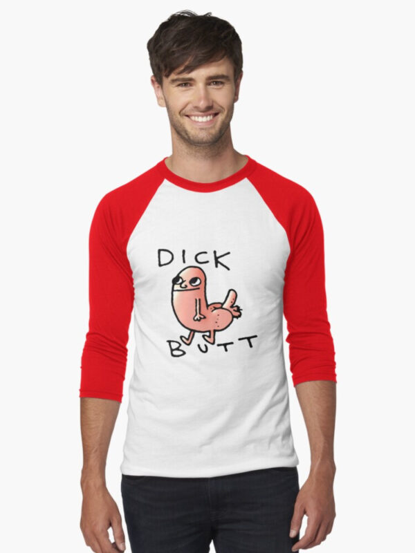Dick butt Baseball ¾ Sleeve T-Shirt - Image 9