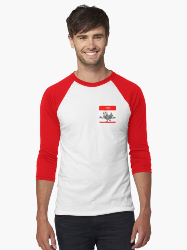 Richard Glutes Baseball ¾ Sleeve T-Shirt - Image 9