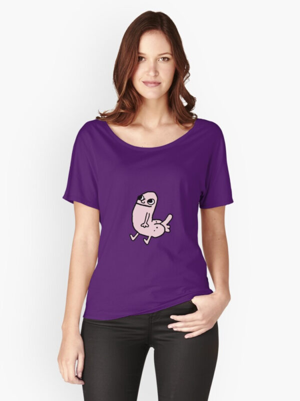 Pink DickButt Meme Relaxed Fit T-Shirt - Image 16