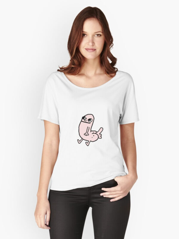 Pink DickButt Meme Relaxed Fit T-Shirt - Image 4
