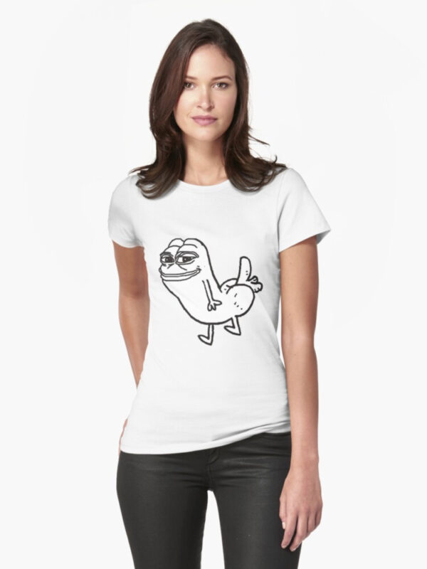 Pepe Dickbutt Fitted T-Shirt - Image 4