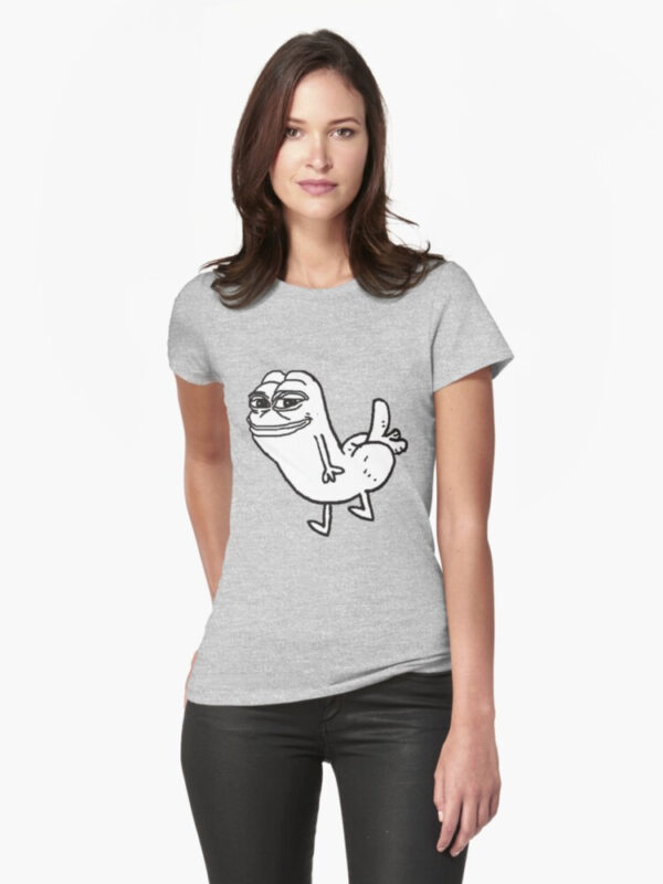 Pepe Dickbutt Fitted T-Shirt - Image 7