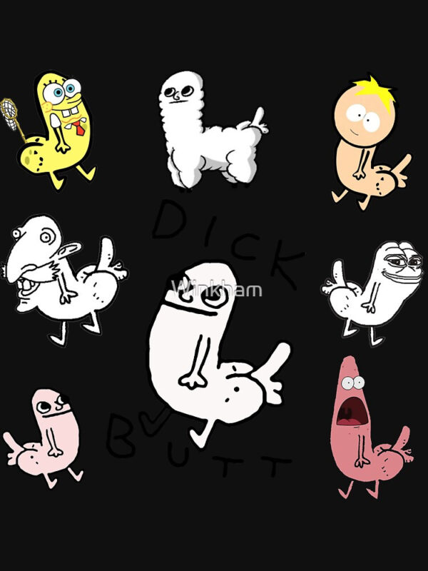 Dickbutt Meme Collection Fitted V-Neck T-Shirt - Image 5