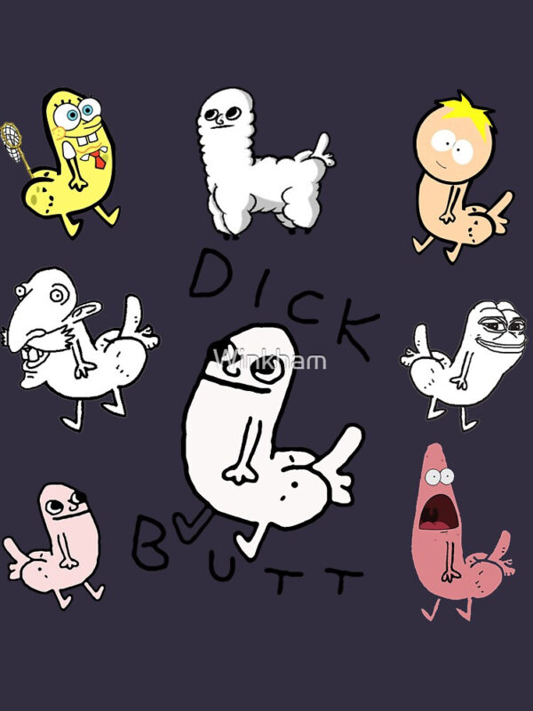 Dickbutt Meme Collection Fitted V-Neck T-Shirt - Image 8