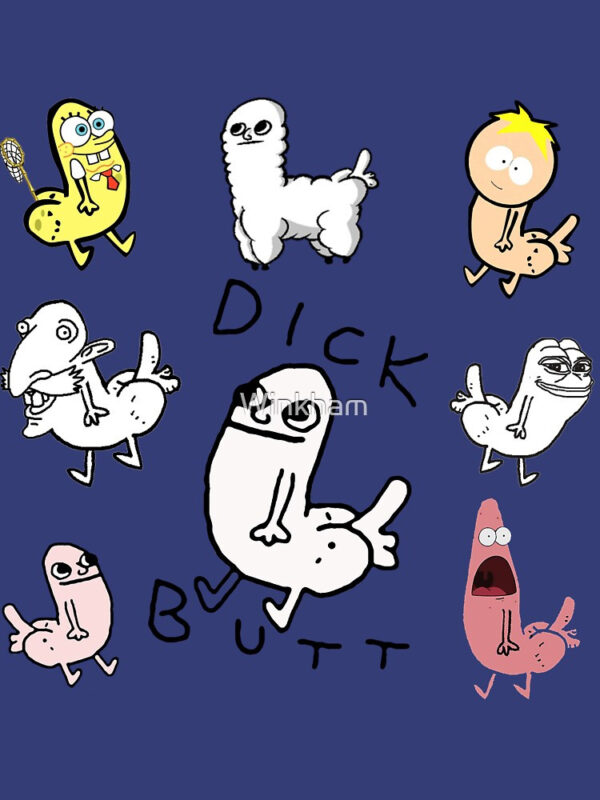Dickbutt Meme Collection Fitted V-Neck T-Shirt - Image 14
