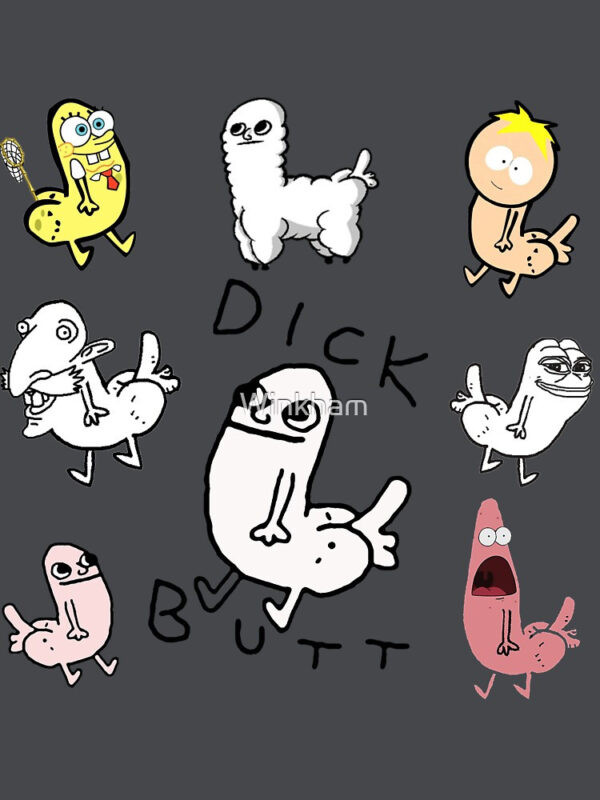 Dickbutt Meme Collection Fitted V-Neck T-Shirt - Image 20