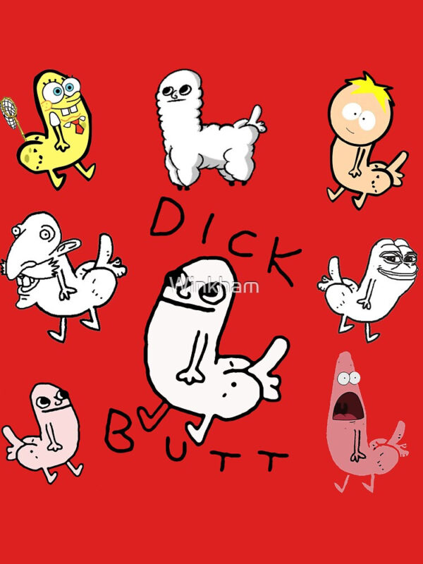 Dickbutt Meme Collection Fitted V-Neck T-Shirt - Image 11